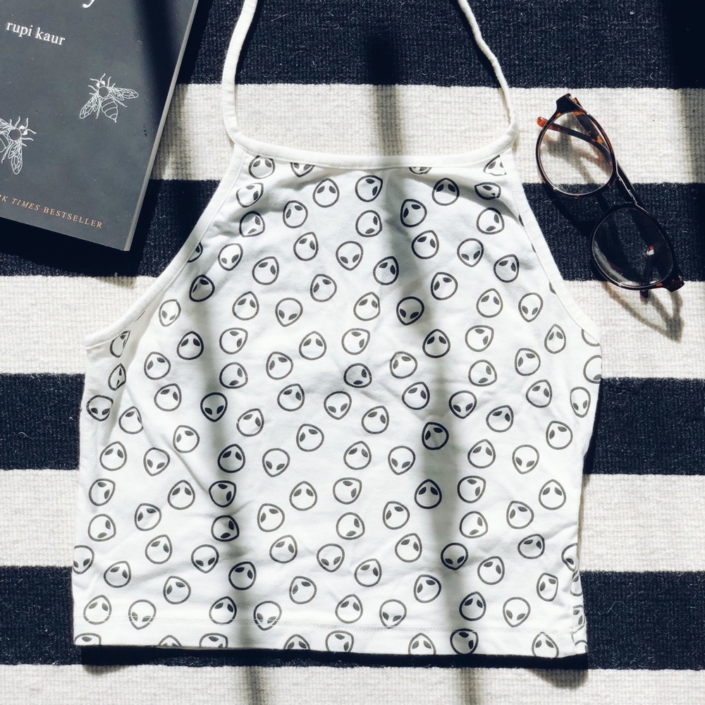 BRANDY MELVILLE Alien Tie Halter Top